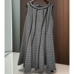 Taylor Womens Dress Black White Sz 18 Sleeveless Sheath A Line Knee Length